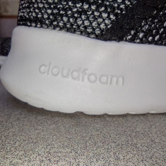 SOLD🌹adidas CLOUDFOAM PURE SHOES Sz 7 Med Blk/Blk/White Pull-on NEVER WORN - Picture 6 of 8